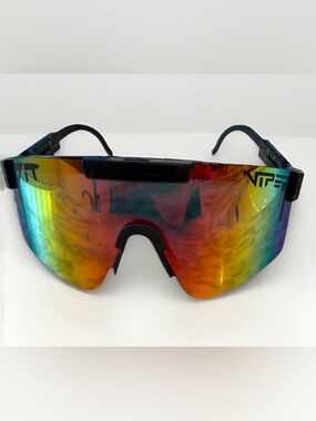 PIT VIPER POLARIZED Sunglasses Black Splatter/Rainbow Mirror 2000